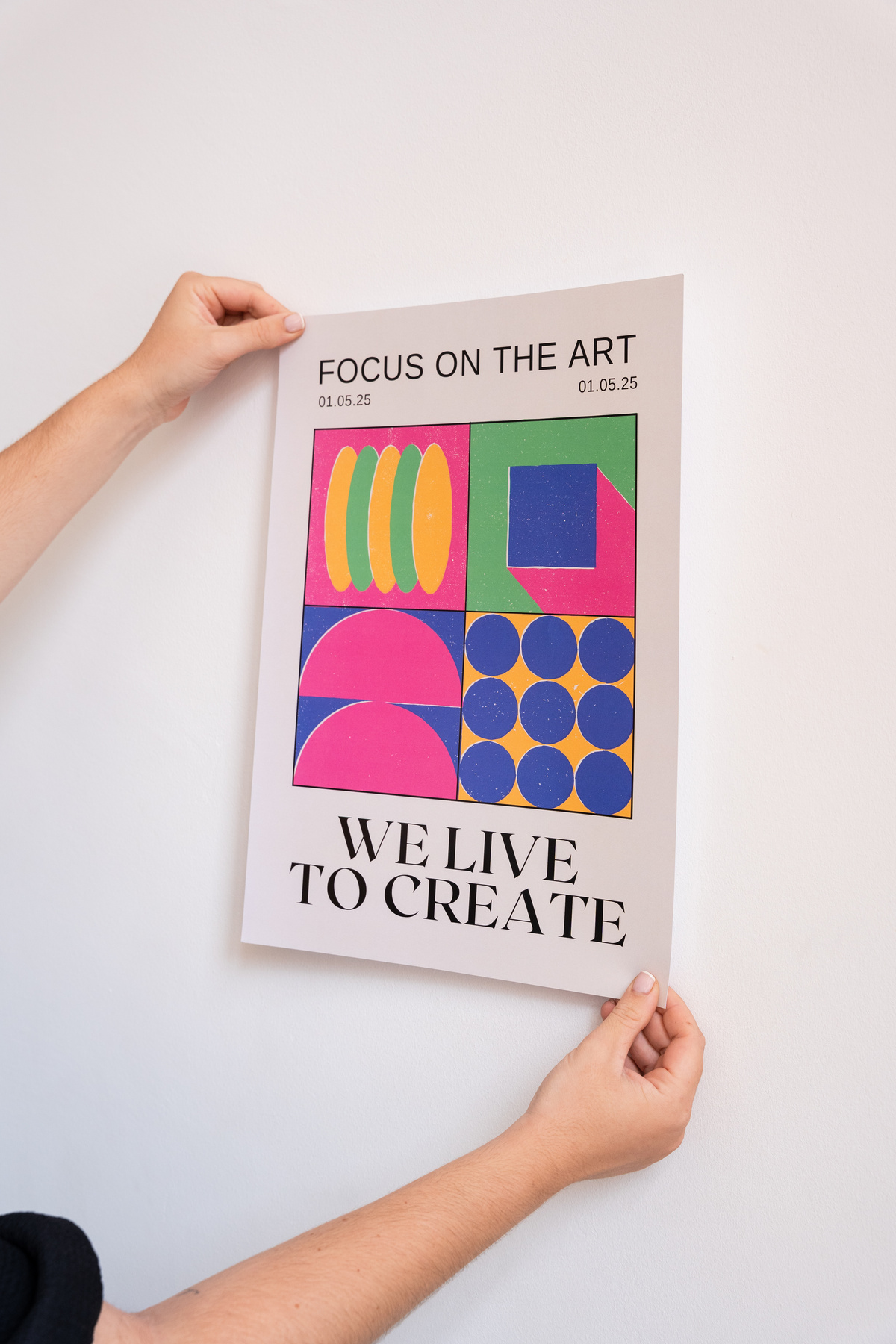 Branding Collaterals Person Putting Up a Poster